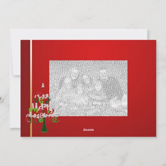 メリークリスマスツリーグリッター | 2枚の写真の両面 シーズンカード (裏面)