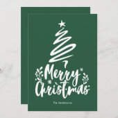 メリークリスマスツリーグリーンクリスマスカード シーズンカード (正面/裏面)