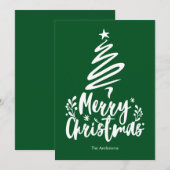 メリークリスマスツリーグリーンクリスマスカード シーズンカード (正面/裏面)