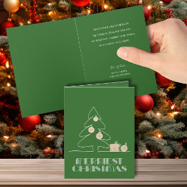 メリークリスマスツリーグリーンホリデー カード