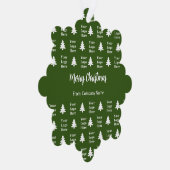 メリークリスマスツリーグリーンホワイトカンパニーロゴ オーナメントカード (右)