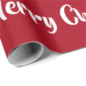 メリークリスマスツリーサンタかわいいガーリーユニコーンレッド ラッピングペーパー (ロールコーナー)