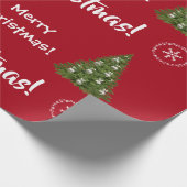 メリークリスマスツリーサンタそりユニコーンガーリー ラッピングペーパー (角)