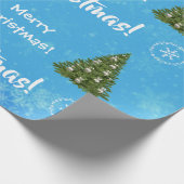 メリークリスマスツリーサンタそりユニコーンガーリー ラッピングペーパー (角)