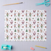 メリークリスマスツリーサンタトナカイくるみクラッカー 薄葉紙 (クラフト)