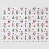 メリークリスマスツリーサンタトナカイくるみクラッカー 薄葉紙 (正面)