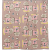 メリークリスマスツリーシャワーカーテンコーヒー シャワーカーテン (正面)