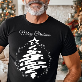 メリークリスマスツリーシルエットミニマリストホリデー Tシャツ