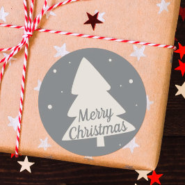 メリークリスマスツリーシルエット ラウンドシール