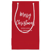 メリークリスマスツリーシンプルバッファローチェックパターン スモールペーパーバッグ (正面)