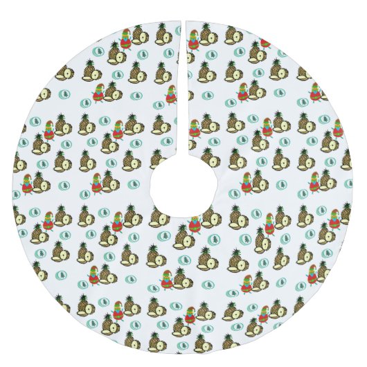 メリークリスマスツリースカートサンタココナッツ ブラッシュドポリエステルツリースカート (正面)