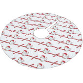 メリークリスマスツリースカートチックサンタクロース帽子 ブラッシュドポリエステルツリースカート (アングル)