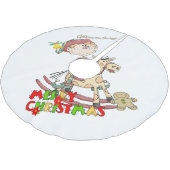 メリークリスマスツリースカートチルドレン恵み小妖精や小人 ブラッシュドポリエステルツリースカート (アングル)