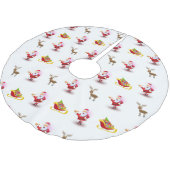 メリークリスマスツリースカートトリーナーサンタクロース ブラッシュドポリエステルツリースカート (アングル)