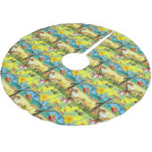 メリークリスマスツリースカートビーチバムサンタクロース ブラッシュドポリエステルツリースカート (アングル)