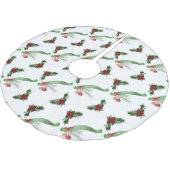 メリークリスマスツリースカートポインセチア ブラッシュドポリエステルツリースカート (アングル)