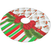 メリークリスマスツリースカートヴィンテージサンタ ブラッシュドポリエステルツリースカート (アングル)