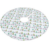 メリークリスマスツリースカート小妖精や小人雪だるま ブラッシュドポリエステルツリースカート (アングル)