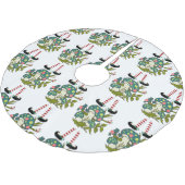 メリークリスマスツリースカート小妖精や小人 ブラッシュドポリエステルツリースカート (アングル)