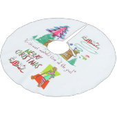 メリークリスマスツリースカート清掃女性 ブラッシュドポリエステルツリースカート (アングル)