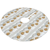 メリークリスマスツリースカート金ゴールドクリスマスオーナメント ブラッシュドポリエステルツリースカート (アングル)