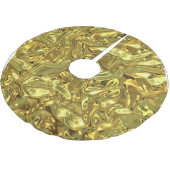 メリークリスマスツリースカート金ゴールド ブラッシュドポリエステルツリースカート (アングル)