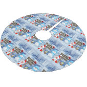 メリークリスマスツリースカート雪だるまサンタ ブラッシュドポリエステルツリースカート (アングル)