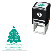 メリークリスマスツリースクリプト名差出人住所 セルフインキングスタンプ (インサイチュ)