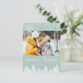 メリークリスマスツリーススノーフレーク冬ワンダーランド シーズンポストカード (スタンド正面)