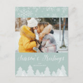 メリークリスマスツリーススノーフレーク冬ワンダーランド シーズンポストカード (正面)