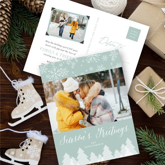 メリークリスマスツリーススノーフレーク冬ワンダーランド シーズンポストカード