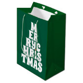 メリークリスマスツリースタイルおもしろい ミディアムペーパーバッグ (正面アングル)