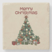 メリークリスマスツリーストーン コースター (正面)