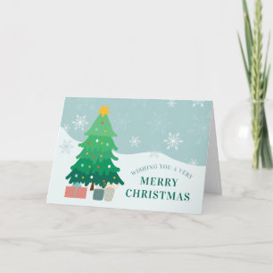 メリークリスマスツリースノーフレークスホリデー カード