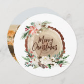 メリークリスマスツリースライスフローラフォトカード (正面/裏面)