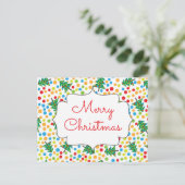 メリークリスマスツリーズアンドライツレトロホリデー ポストカード (スタンド正面)