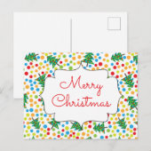 メリークリスマスツリーズアンドライツレトロホリデー ポストカード (正面/裏面)