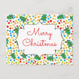 メリークリスマスツリーズアンドライツレトロホリデー ポストカード