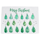 メリークリスマスツリーズグリーン ラージペーパーバッグ (正面)