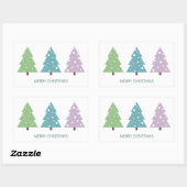 メリークリスマスツリーズステッカー 長方形シール (シート)