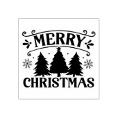 メリークリスマスツリーズスノーフレークエレガントヴィンテージ ラバースタンプ (インプリント)