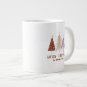 メリークリスマスツリーズスノーホリデーエレガントカスタム ジャンボコーヒーマグカップ (正面右)
