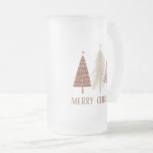 メリークリスマスツリーズスノーホリデーエレガントフェスティバル フロストグラスビールジョッキ (正面右)