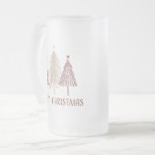 メリークリスマスツリーズスノーホリデーエレガントフェスティバル フロストグラスビールジョッキ (正面左)