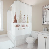 メリークリスマスツリーズファミリー名エレガント休日 シャワーカーテン (インサイチュ)