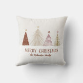 メリークリスマスツリーズホリデーカスタムファミリーホーム クッション (裏面)