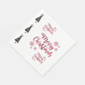 メリークリスマスツリーズ紙ナプキンズ、ブラックツリーズ スタンダードランチョンナプキン (角)