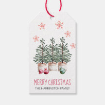 メリークリスマスツリーズ雪パーソナライズされた片