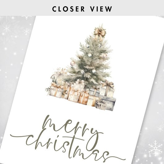 メリークリスマスツリーセージのスクリプトを折り畳み シーズンカード