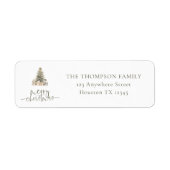 メリークリスマスツリーセージのスクリプト差出人住所 ラベル (正面)